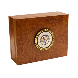 Medium Burlwood Box with Assembly Seal