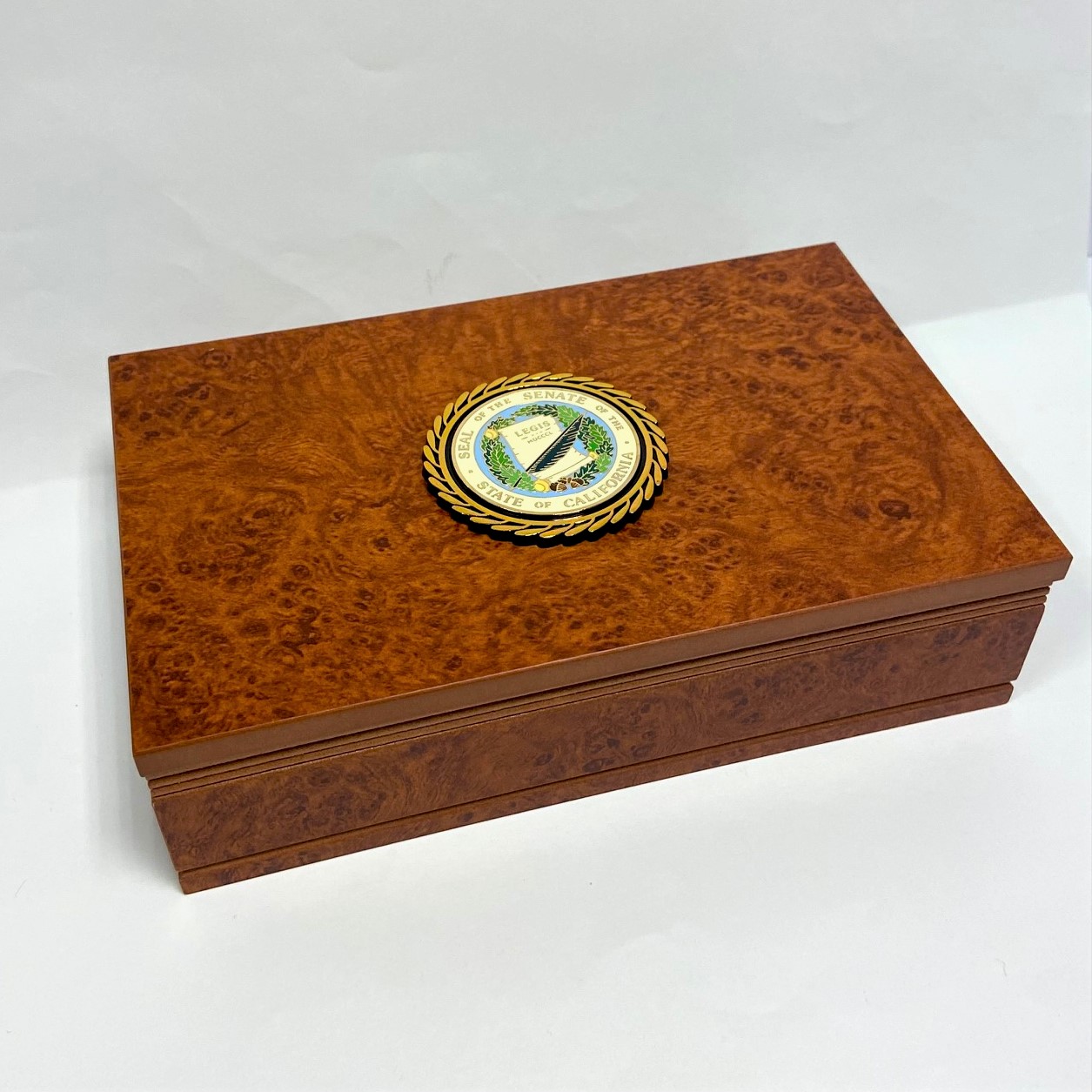 Large Burlwood Keepsake Box with Senate Seal
