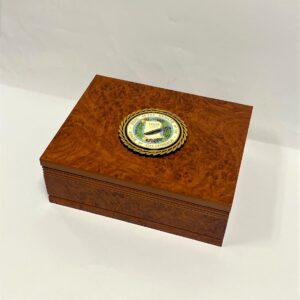 Medium Burlwood Keepsake Box with Senate Seal