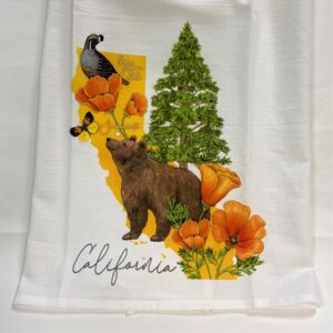 California Symbols Tea Towel